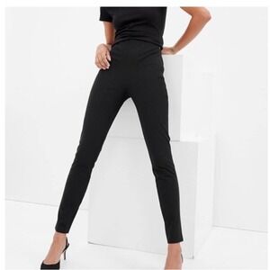 GAP Skinny Ankle Side Zip Stretch‎ Pants Black Women Size 10 NWT